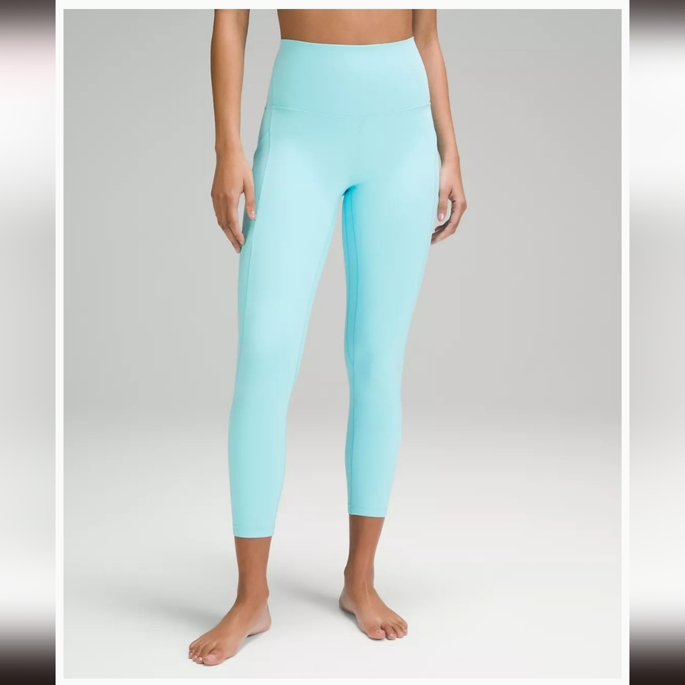 Lululemon Align High Rise Tight with Pockets 25" sz 4 Cyan Blue